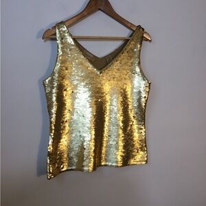 Dana Buchman Gold Sequin Tank Top